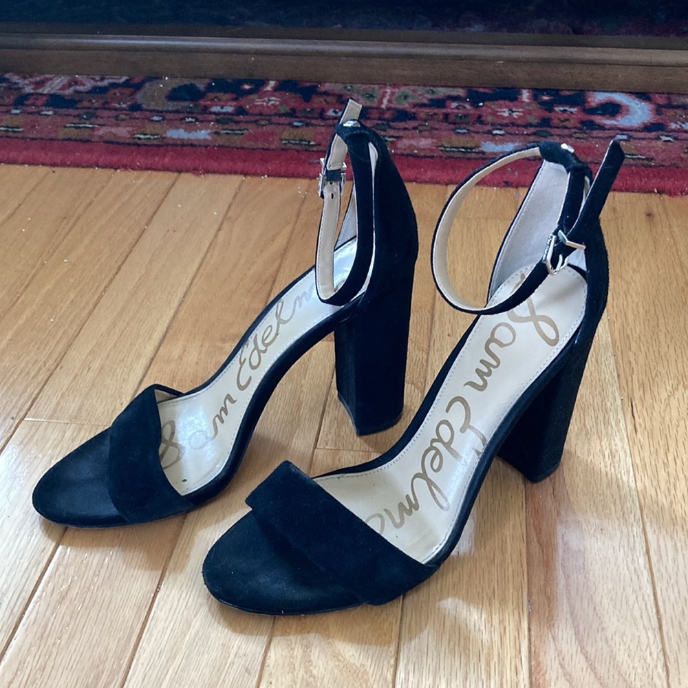 Sam Edelman Women's Yaro Ankle Strap Block Heel Sandals 7.5 suede - Picture 2 of 8